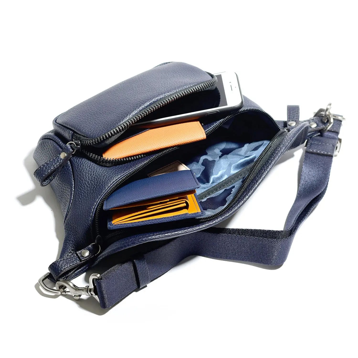 FUJITAKA｜瀨尾浩司 旅行皮革腰包 (深藍)